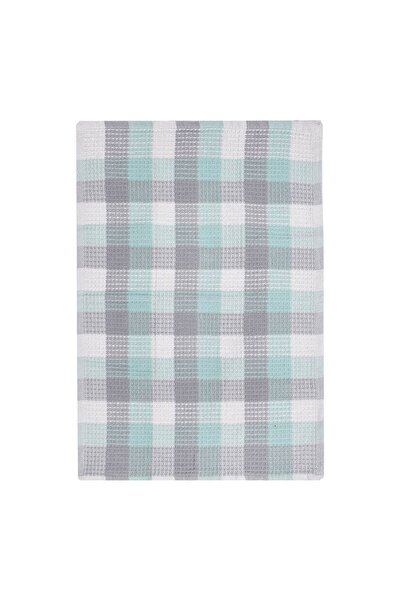 Zumzeria Prosop de bucătărie cu model în carouri alb, gri și mentă 60x40cm