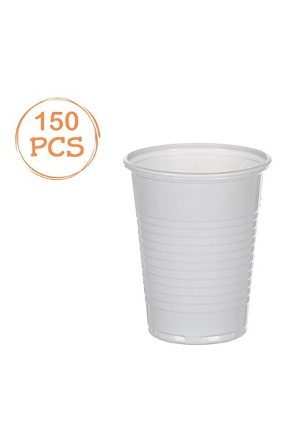 Zumzeria Set of 150 White Plastic Cups 200ml