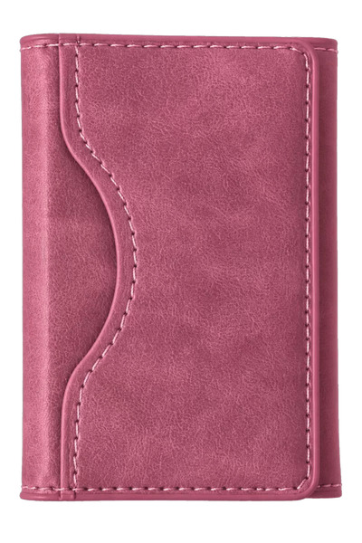 silky glows Tema magsafe leather card holder pink