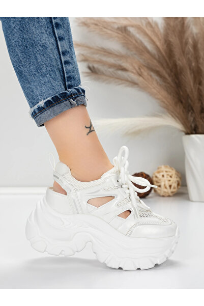 mei Women's Platform Sneakers 0897-8 White