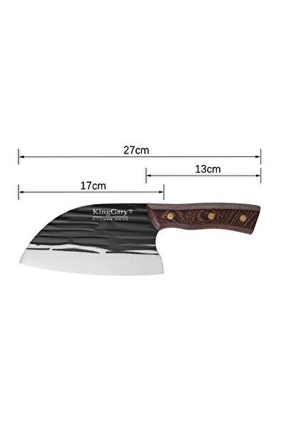 Naimeed Company Satâr profesional de măcelar, Naimeed D7795, lamă din oțel inoxidabil de 17 cm și mâner din lemn de 13 cm.