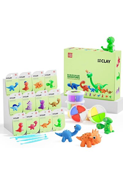 Twisoo Loufor Air Dry Clay Kit for Kids – 12 Colors Dinosaur Adventures