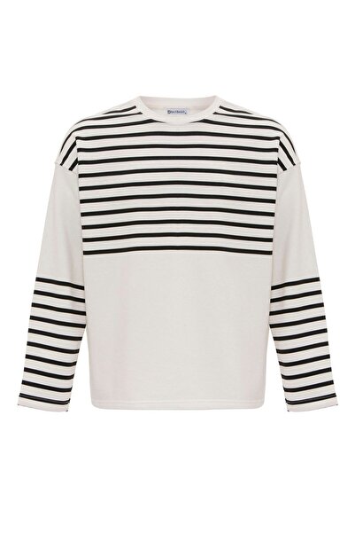 S13 Store Striped detail oversized sweatshirt