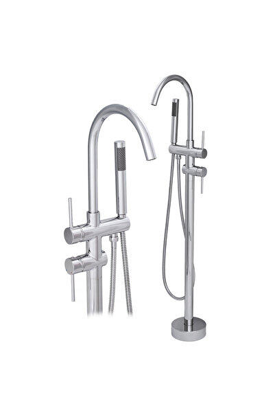 Granitan Baterie Cada/Dus Freestanding Kivo, Crom, Inalta, 1140mm