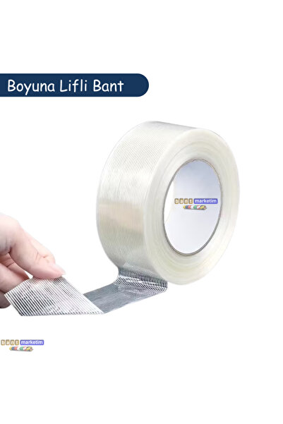 Boyuna Lifli Filament Bant Cam Elyaf Takviyeli Ambalaj Bandı 50mm x 50m . BMPBM2322