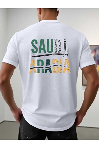 SAUDI Men and Women's 100% Cotton T-Shirt - Oversized Crew Neck Short Sleeve ...