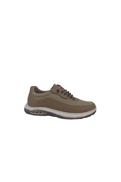 Zerhan Modesa 2857 Men's Camel Mesh and Nubuck Genuine Leather Rubber Laced C...