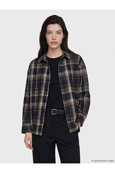 LC Waikiki Plaid Oversize Women's Flannel Shirt