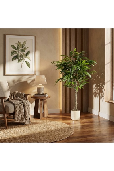 The Living Premium Beige Pot Artificial Tree | Lush Artificial Decorative Tre...