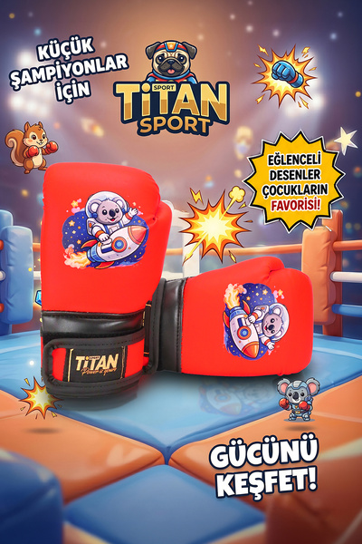 Titan Sport Children's Boxing Gloves Neon Orange Alien Koala Model