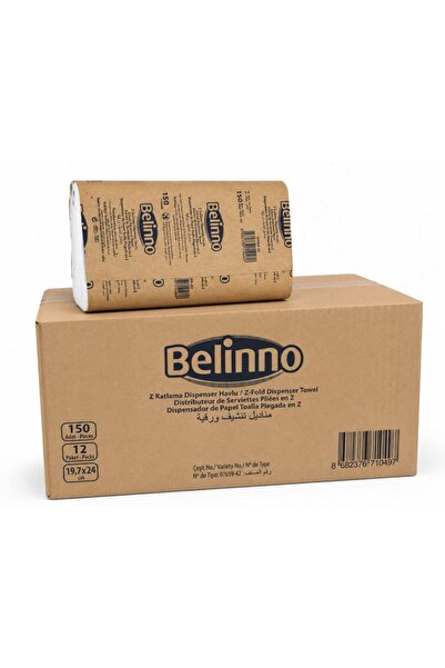 BELİNNO Z Katlı Dispenser Havlu 150'Lİ Yaprak 20x24 cm.*12 Paket