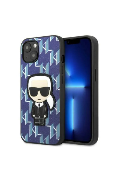 Karl Lagerfeld KLHCP13MPMNIKBL Husă rigidă albastră pentru Apple iPhone 13 cu...