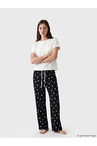 LC Waikiki Peak New Season Elastic Waist Polka Dot Women's Pajama Bottoms