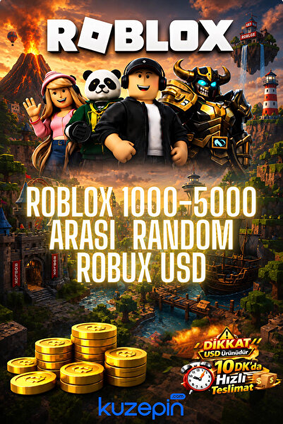 kuzepin Roblox 1000-5000 Arası Random Robux USD