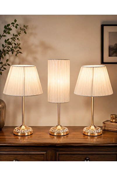 TrentonGCC Modern 3 Pcs Table Lamps Set for Office & Rooms 55x20 cm