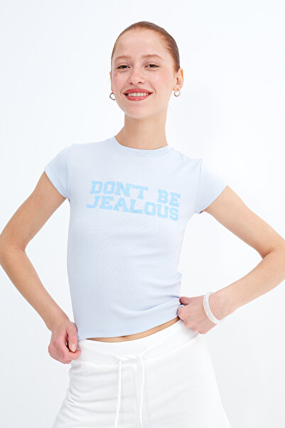 Addax Tricou cu imprimeu text P9028