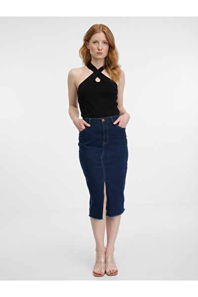 ORSAY Dark blue women's denim pencil skirt