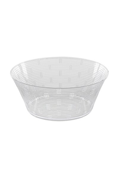 Zumzeria Reusable Transparent Plastic Bowl with Stripe Pattern Ø20x8cm