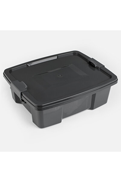 Zumzeria Gray Plastic Storage Box with Lid 3.5L