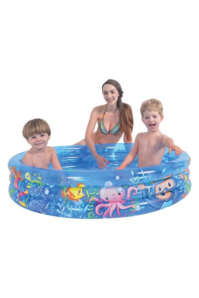 Zumzeria Piscină albastră cu design Lumea Marină pentru copii Ø1.20x0.24m