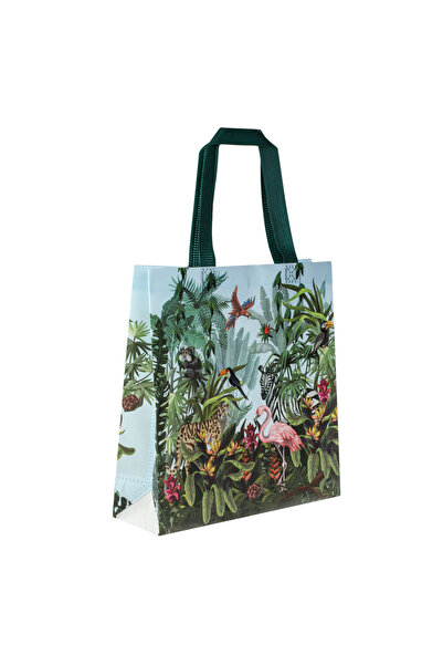 OEM Reusable Green Bag with Jungle Pattern 30x10x30cm