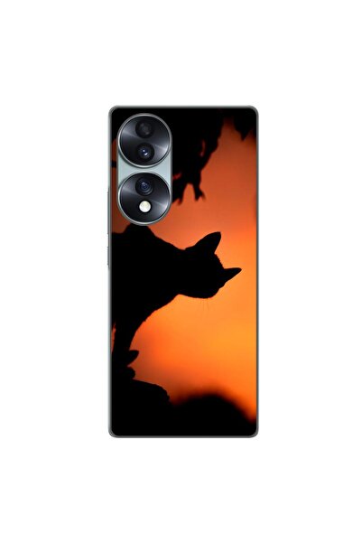 OEM Husa compatibila cu Honor 70 Silicon Gel Tpu Model Halloween Pisica Neagra