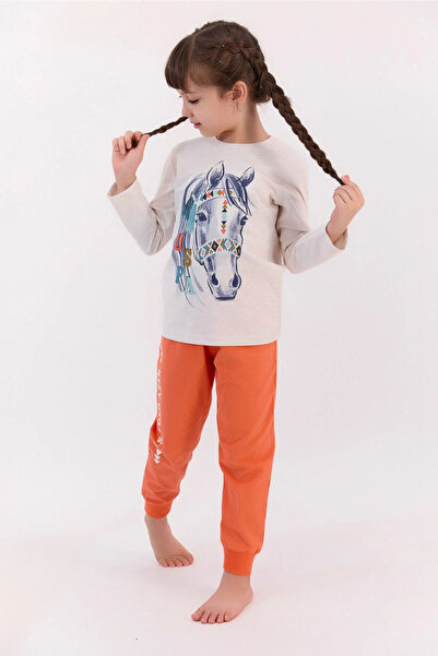 U.S. Polo Assn. Kremmelange Girl's Long Sleeve Ribbed Pajama Set