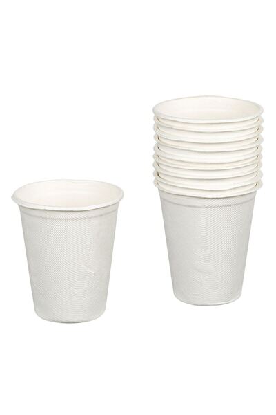 Zumzeria Set de căni albe din trestie de zahăr, 260ml - 10 bucăți
