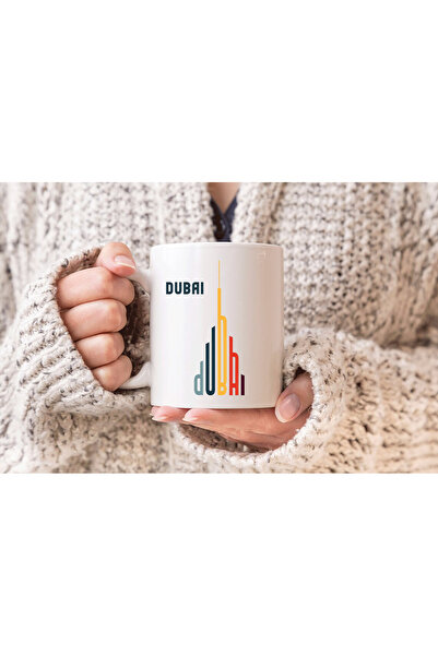 AYDESİGN Dubai Printed White Porcelain Mug