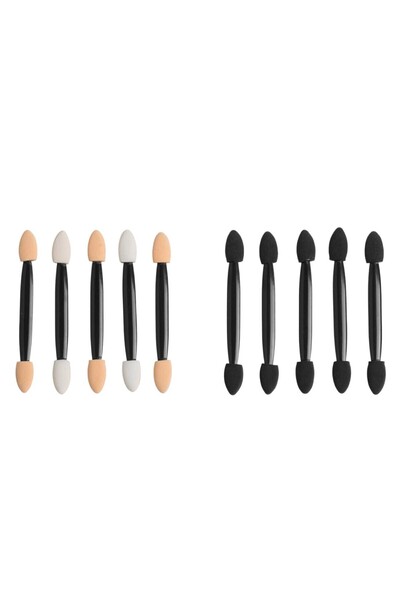 Zumzeria Double Nude White & Black Eye Shadow Brush Set 6.5cm - 10pcs