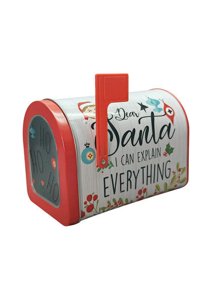 Zumzeria Cutie poștală metalică pentru alimente, Model de Crăciun 13x7.5x9.5cm