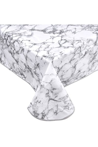Zumzeria Față de masă laminată cu aspect de marmură albă 180x140cm