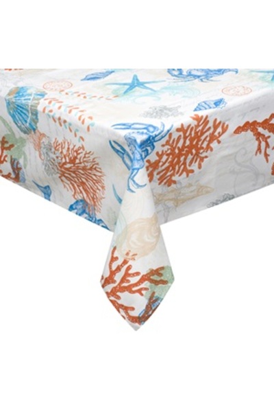 Zumzeria Large Coral Beige Summer Tablecloth 180x140cm