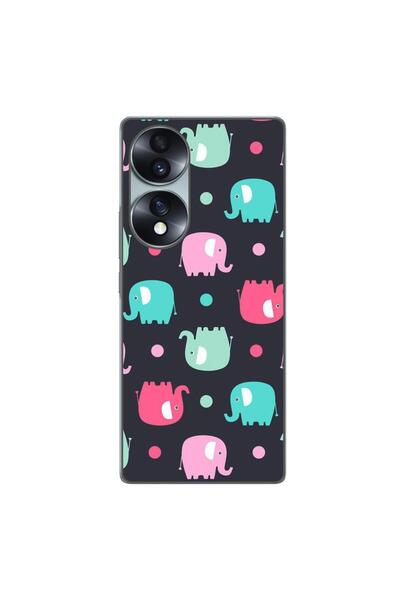 OEM Husa compatibila cu Honor 70 Silicon Gel Tpu Model Pattern Elefant
