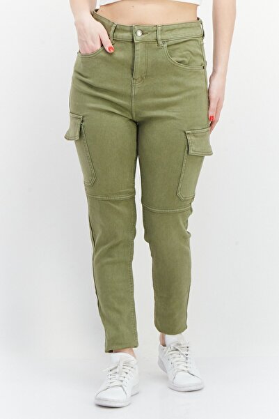 Don't Call Me Jennyfer Women Skinny Fit Plain Stretchable Jeans, Khaki