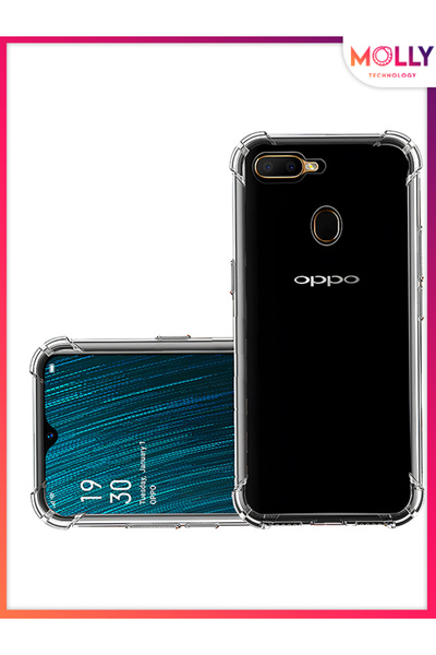 Molly حافظة سيليكون شفافة معززة الزوايا لهاتف OPPO A5s
