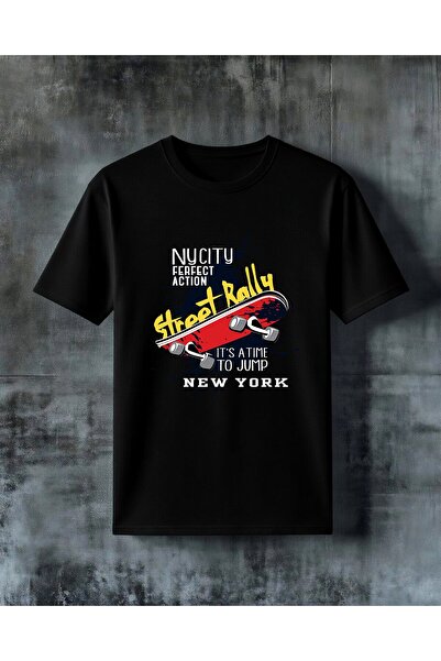 COMVİCHO Skateboard Streetskatting Printed Oversize T-Shirt
