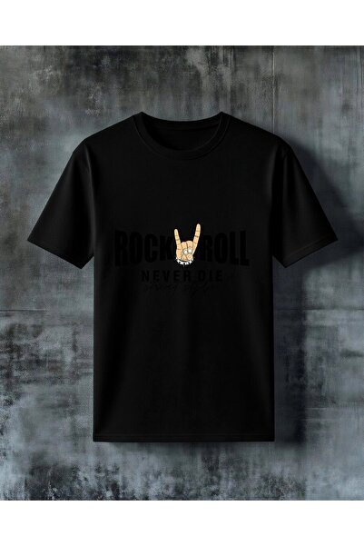 COMVİCHO Rock Roll Never Die Printed Oversize T-Shirt