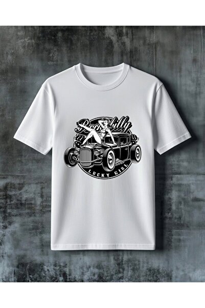 COMVİCHO Lucky Girl Hotrod Printed Oversize T-Shirt