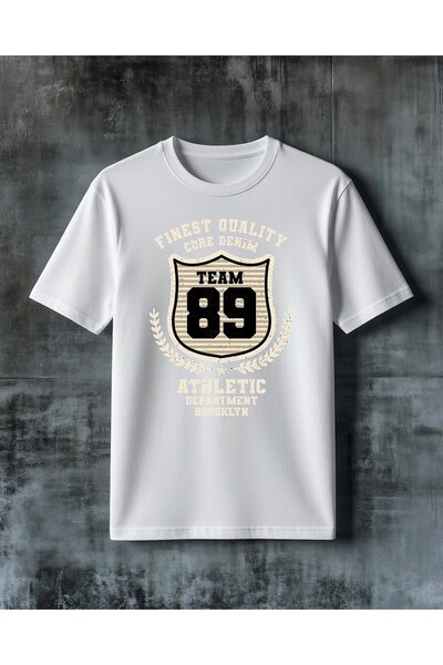COMVİCHO تي شيرت كبير الحجم مطبوع عليه team athletic