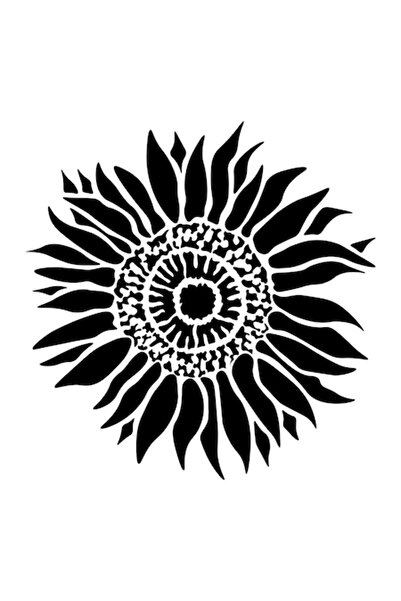 Eni Design 3D Construction Stencil Fresh Sunflower, 50x50cm, Reusable, Plastic