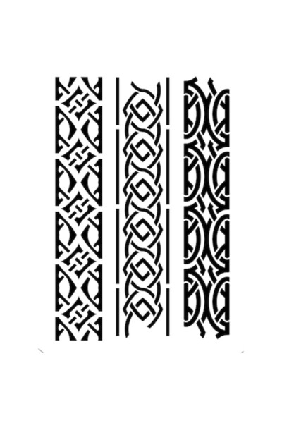 Eni Design 3D construction stencil, Celtic borders, 70x110 cm, reusable, plastic