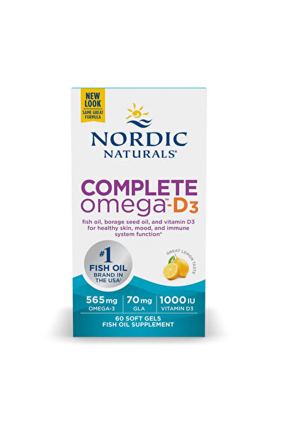 Nordic Naturals Complex Omega + D3, 565 mg și 1000 UI, Nordic Naturals, Omega...