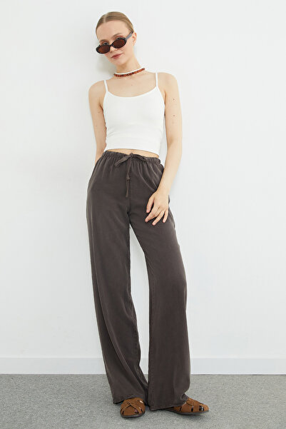 Fulla Moda Beli cu detaliu cu șnur Tencel Material textil pantaloni palazzo