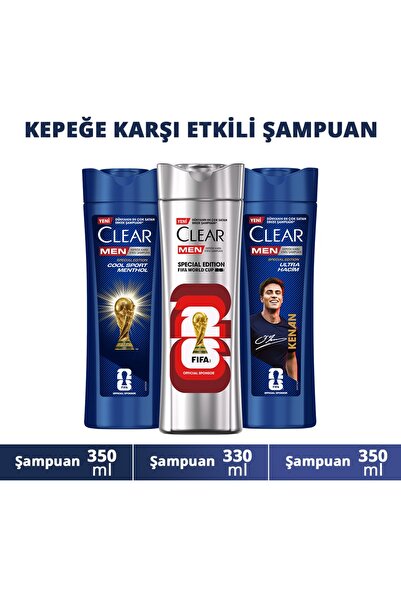 Clear Men Kepeğe Karşı Etkili Şampuan Fifa World Cup Serisi 3'lü