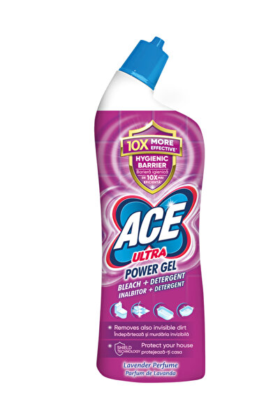 ACE Power Gel Lavender Scented Toilet Bleach and Detergent, 750