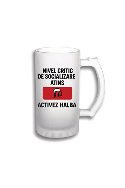 peGiftuiala Halbă bere personalizată 500 ml – „Activez halba”
