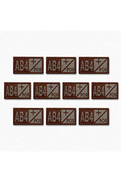brodezcu Set of 10 patches, emblems, Embroidered badges blood type AB4 Positi...