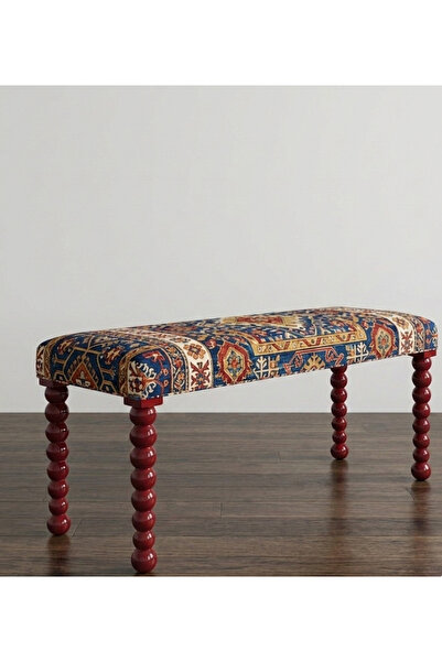 PROBELLA retro kumaş bench ahşap ayak bench