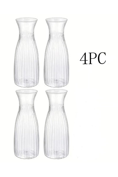 Choice1 4PC 1/4pcs Plastic Striped Vases, Transparent Flower Vases Floral Com...
